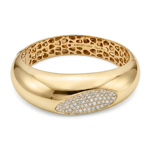 18K Roberto Coin Capri Plus Diamond Bangle Bracelet